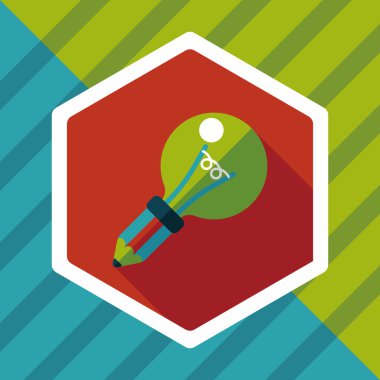 ampul uzun gölge, eps10 düz simgesi