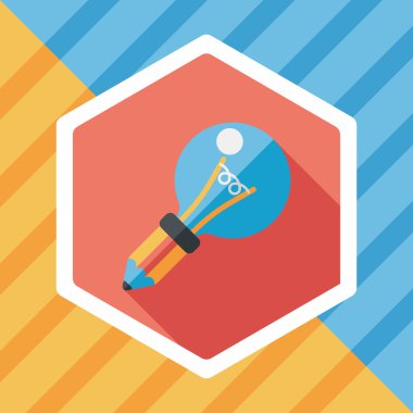 ampul uzun gölge, eps10 düz simgesi