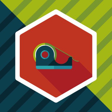 yapışkan bant düz simgesi ile uzun gölge, eps10