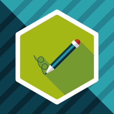 Uzun Gölge, eps10 kalem düz simgesi