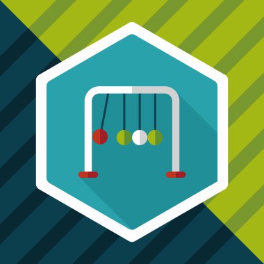 Newton'un beşiği düz simgesi ile uzun gölge, eps10