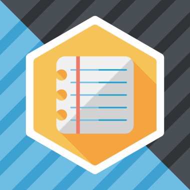 Uzun Gölge, eps10 ile defter kağıdı düz simgesi