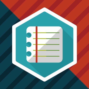 Uzun Gölge, eps10 ile defter kağıdı düz simgesi