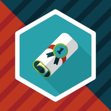 Uzun Gölge, eps10 ile Diploma düz simgesi