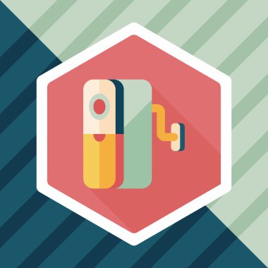 kalem kalemtıraş düz simgesi ile uzun gölge, eps10