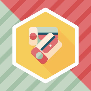 kalem kalemtıraş düz simgesi ile uzun gölge, eps10