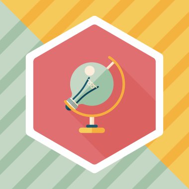 ampul uzun gölge, eps10 düz simgesi