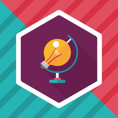 ampul uzun gölge, eps10 düz simgesi