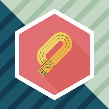 Pist düz simgesi ile uzun gölge, eps10