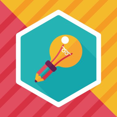 ampul uzun gölge, eps10 düz simgesi