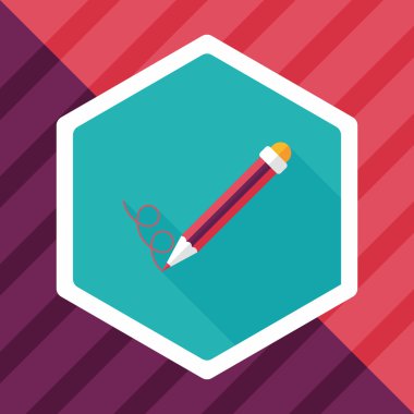 Uzun Gölge, eps10 kalem düz simgesi