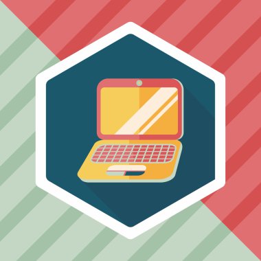 Uzun Gölge, eps10 ile dizüstü düz simgesi