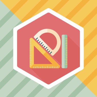 Cetvel uzun gölge, eps10 düz simgesi