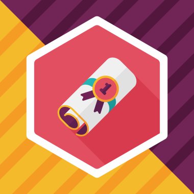 Uzun Gölge, eps10 ile Diploma düz simgesi