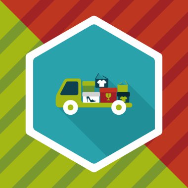 yük taşıma düz simgesi uzun gölge, eps10 ile alışveriş