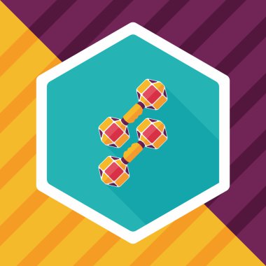 Dumbbell düz simgesi ile uzun gölge, eps10