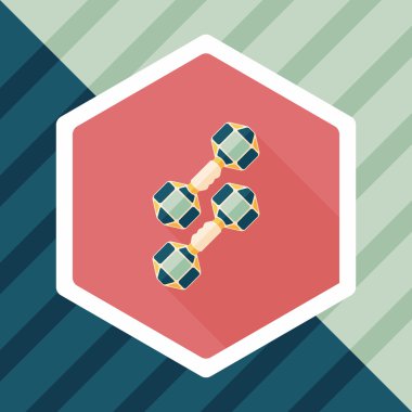 Dumbbell düz simgesi ile uzun gölge, eps10