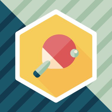 Uzun Gölge, eps10 ile Masa Tenisi raketi düz simgesi