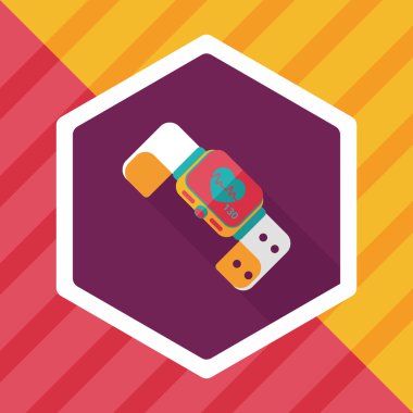 Uzun Gölge, eps10 ile kalp hızı spor seyretmek düz simgesi