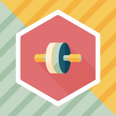 Uzun Gölge, eps10 ile egzersiz silindir düz simgesi