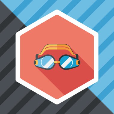 Uzun Gölge, eps10 ile düz simgesi Yüzme gözlüğü