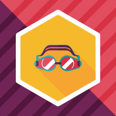 Uzun Gölge, eps10 ile düz simgesi Yüzme gözlüğü