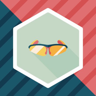 Uzun Gölge, eps10 Bisiklet gözlüğü düz simgesiyle