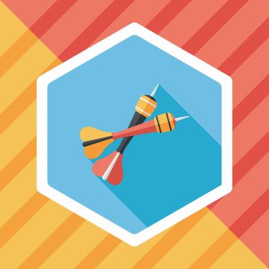 Dart düz simgesi ile uzun gölge, eps10