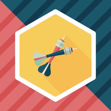 Dart düz simgesi ile uzun gölge, eps10