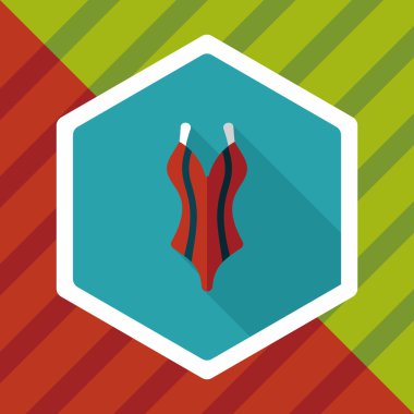 Yüzme uygun uzun gölge, eps10 ile düz simgesi