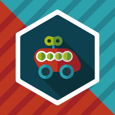 oyuncak araba uzun gölge düz simgesiyle