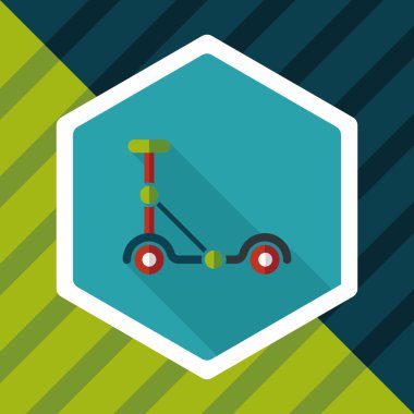 Scooter uzun gölge düz simgesi