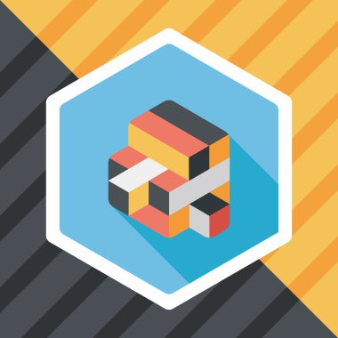 Uzun Gölge, eps10 ile tuğla oyuncak düz simgesi