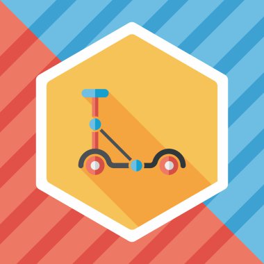 Scooter uzun gölge düz simgesi