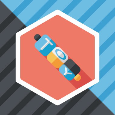 Uzun Gölge, eps10 ile tuğla oyuncak düz simgesi