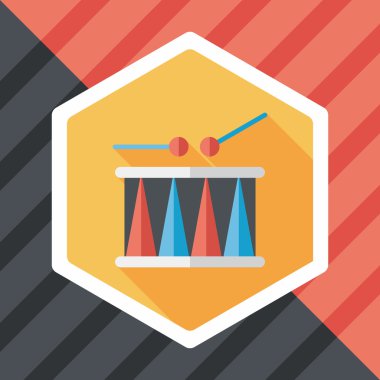 Uzun Gölge, eps10 davul düz simgesi