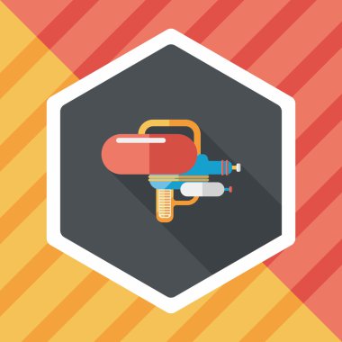 su tabancası ile uzun gölge düz simgesi