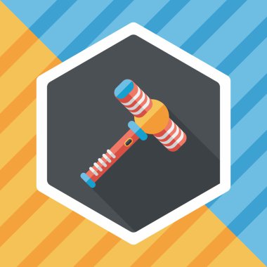 oyuncak çekiç düz simgesi ile uzun gölge, eps10