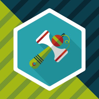 oyuncak çekiç düz simgesi ile uzun gölge, eps10