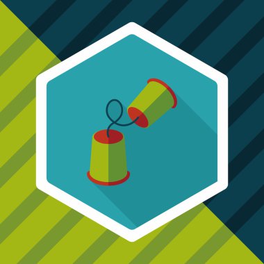 kağıt bardak düz simgesi ile uzun gölge, eps10 telefon