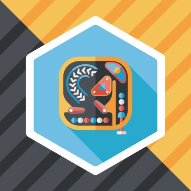 langırt düz simgesi ile uzun gölge, eps10