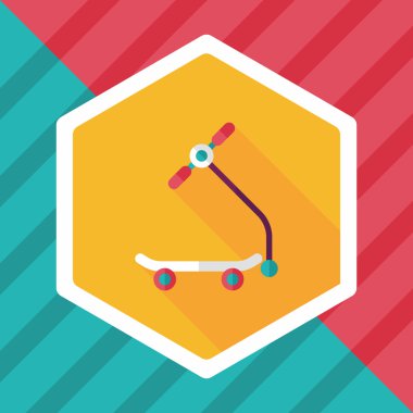 Scooter uzun gölge düz simgesi