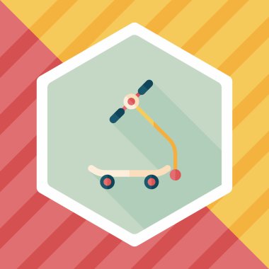 Scooter uzun gölge düz simgesi