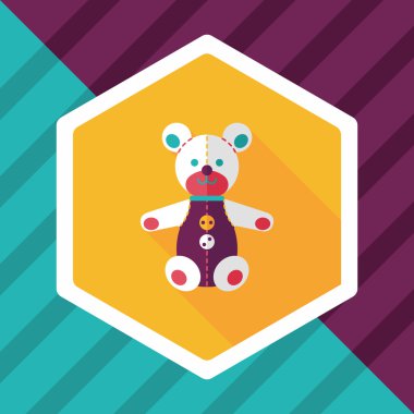 oyuncak ayı uzun gölge düz simgesi