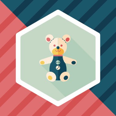 oyuncak ayı uzun gölge düz simgesi