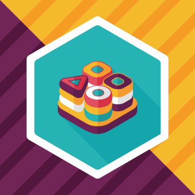 Uzun Gölge, eps10 ile tuğla oyuncak düz simgesi