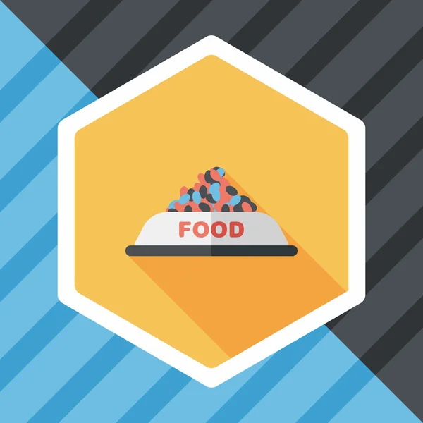 Pet dog food flat icon com sombra longa, eps10 — Vetor de Stock