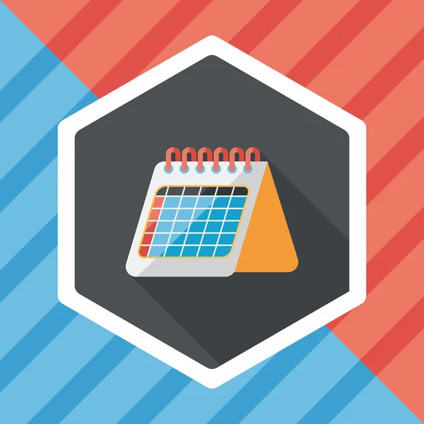 Icono plano de calendario con sombra larga, eps10 — Vector de stock