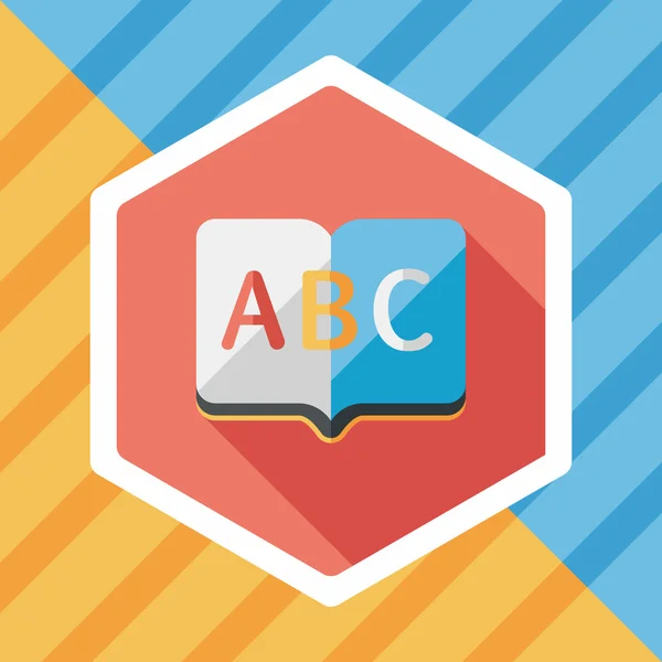 Dictionary book flat icon with long shadow, eps10 — стоковый вектор