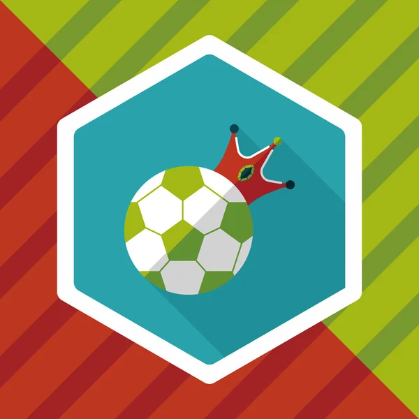 Soccer ball flat ikonen med långa skugga, eps10 — Stock vektor